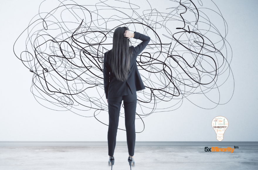 Woman in tech confidently presenting ideas, symbolizing overcoming imposter syndrome and thriving in leadership